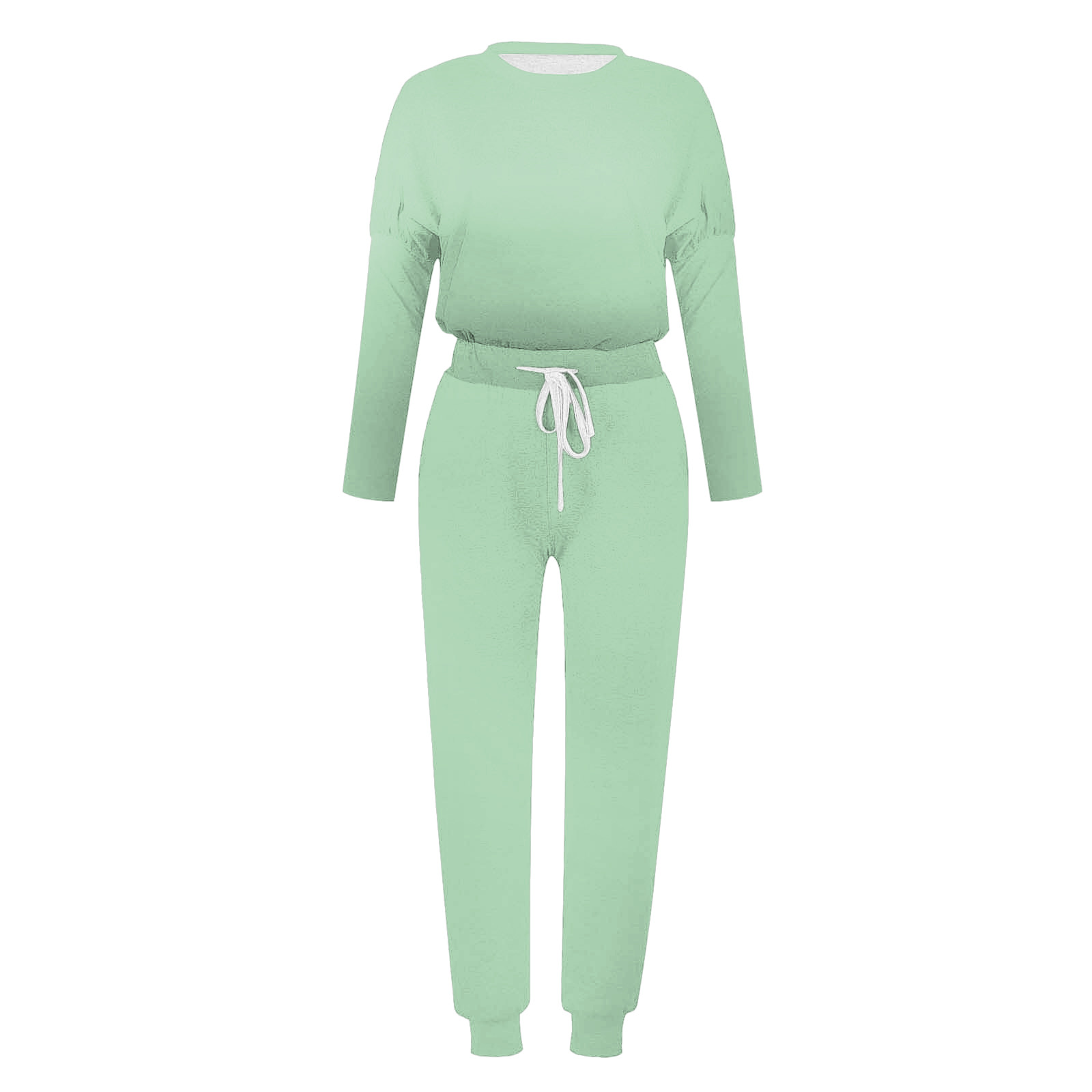 thumbnail image 4 of Conjunto de jogging de 2 piezas para mujer: camiseta de manga larga y pantalones de chándal con cordón. Conjunto informal de poliéster para todas las estaciones., 4 of 4